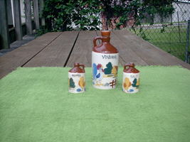 Vintage 3 pc. Relco Ceramic Jug Shaped Vinegar &amp; Salt &amp; Pepper Shakers Japan - £11.77 GBP