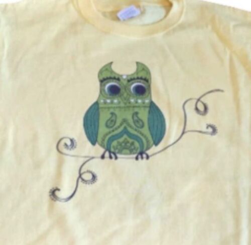 Kid's T Shirt Retro Owl Child's Children's Youth XL Yellow NWOT NEW - $9.49