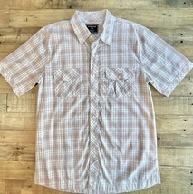 Mens Foot Action USA Button Up Short Sleeve Plaid Shirt, Large - $11.88