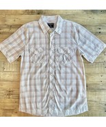 Mens Foot Action USA Button Up Short Sleeve Plaid Shirt, Large - £9.33 GBP