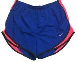 Nike Dry Fit Women Lined Running 3&quot; Shorts MEDIUM Blue Orange Draw String - £9.47 GBP