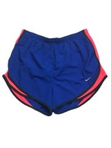 Nike Dry Fit Women Lined Running 3&quot; Shorts MEDIUM Blue Orange Draw String - $11.87