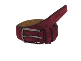 Mens Burgundy Genuine Suede Soft Leather Belt PIERO ROSSI Turkey # Burgundy-C - £31.96 GBP