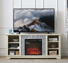 Electric Fireplace TV Stand | Modern Media Console | White - $340.99