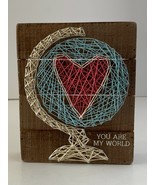 Primitives By Kathy - You Are My World - Wooden Box Sign String Art (NEW) - £9.24 GBP