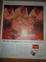 Campbell Soup Men Dine Under Red Light Print Magazine Ad 1964 - £4.71 GBP