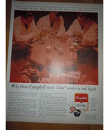 Campbell Soup Men Dine Under Red Light Print Magazine Ad 1964 - $8.21 CAD