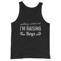 Nothing Scares Me Im Raising Boys Funny Mom Life Wind Silver Foil Unisex Tank To - £19.98 GBP