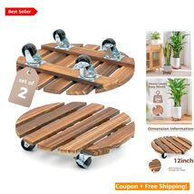 12-Inch Rolling Plant Caddy - Effortless Mobility for Large Pots, 2-Pack - $32.62