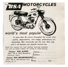1960 BSA Motorcycles Advertisement Vintage Transportation HAP Alzina DWF27 - $374.75 MXN