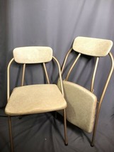 Hamilton Cosco Vintage Metal Folding Chair Padded Pair Lot Model 90 Made... - $89.09
