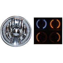 7&quot; H6024/6014 Crystal Halogen White LED Halo Ring Amber Turn Signal H4 Headlight - £33.61 GBP