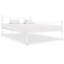 Bed Frame White Metal 120x200 cm - £65.59 GBP