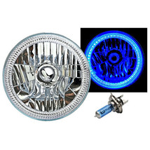 7&quot; H6024/6014 Halogen Blue SMD LED Halo Ring H4 Light Bulb Angel Eye Headlight - £45.52 GBP