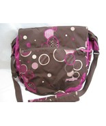 JanSport Laptop Messenger Bag Shoulder Travel Book Bag Polka Dot Pink Brown - £19.02 GBP