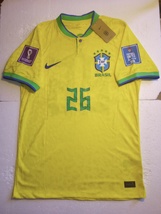 Gabriel Martinelli Brazil 2022 World Cup Match Slim Yellow Home Soccer Jersey - £86.49 GBP