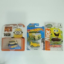 Lot of 3 Hot Wheels Party Wagon Tmnt Spongebob Boat Minion Dave NEW Die ... - $23.75