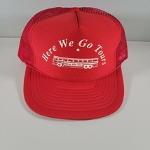 Here We Go Tours Trucker Hat Red Snapback Adjustable Travel Bus - $6.98