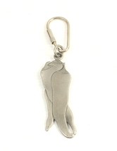 Silver Large Chili Peppers Key Ring with Twist Close 3 Inches Long Signed HM - £9.60 GBP