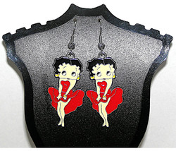 Betty Boop Earrings, Red - $12.16