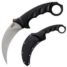 Cold Steel Steel Tiger Stone Washed Pocket Knife with Sheath Black Stainless - £55.53 GBP