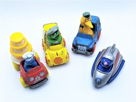 Vintage 80&#39;s Sesame Street Diecast Car Lot Big Bird, Oscar, Grover, Cookie Monst - £9.64 GBP