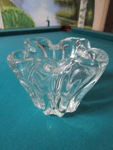 Crystal Glass Free Form Vase Bowl 6 X 6 Midcentury - £58.32 GBP