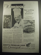 1933 Swift&#39;s Premium Ham Ad - Wonderful.. your smoking of hams in ovens! - £14.50 GBP