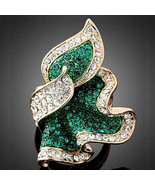 Unique Design Gold Color Crystal Jewelry Vintage Engagement Rings - $25.00