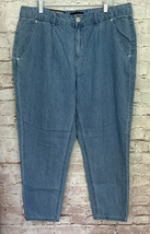 Who What Wear Womens Tapered Natural Waist Jeans Light Wash Denim Pleate... - $23.20