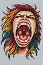 Scream when you're very tired - Cross stitch pattern PDF - Instant download - $5.00