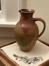Vintage Pitcher Brown, Terra-Cotta Mexican Pottery Artist Signed- Zaros, - £12.65 GBP
