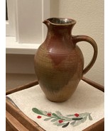 Vintage Pitcher Brown, Terra-Cotta Mexican Pottery Artist Signed- Zaros, - £12.45 GBP