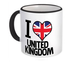 I Love United Kingdom : Gift Mug Flag Heart Country Crest British Expat - £12.74 GBP
