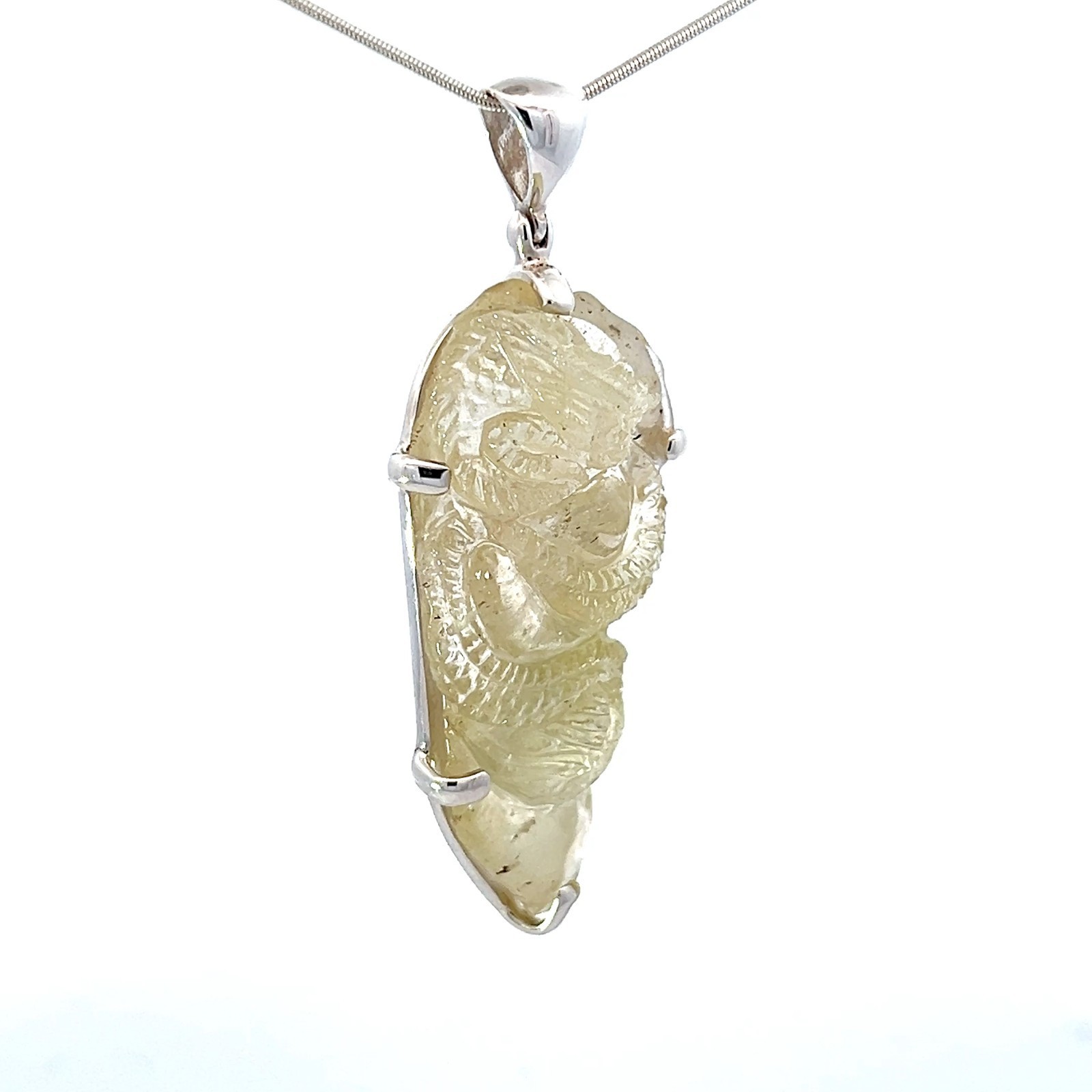 Stones Desire Carved Libyan Desert Tektite Crystal Pendant Necklace (22") Item image 2