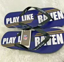 Baltimore Ravens Men&#39;s Flip Flops Size M/L Official NFL Tags  - $313.71 MXN