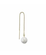 8 mm Single Cultured Freshwater Coin Pearl Threader Earring 14K Yellow G... - £46.58 GBP