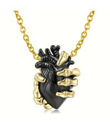 Gothic Devil Skull Pendant Heart Necklace for Women - $35.99