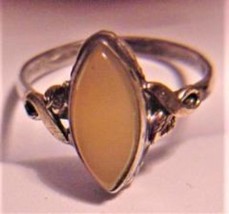 Vtg Sterling &amp; 14KGF Brown Tourmaline? Ring Sz 5 Rare - $105.00