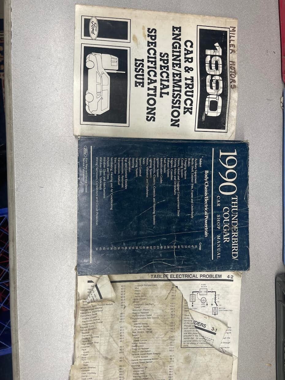 1990 Ford Thunderbird Mercury Cougar Réparation Service Manuel Ensemble - £30.07 GBP