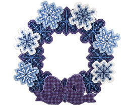 Craftways Snowflake Frenzy Wreath Kit, Plastic Canvas Herrschners Christ... - $26.99