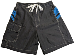 Lanesboro Sport Men’s Black &amp; Blue Swim Trunks Shorts Tie Mesh Lining Si... - $185.37 MXN