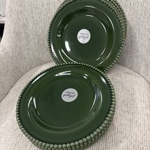 Set 8 Matceramica Ceramic Stoneware Dark Green 9” Salad Plates ~ New ~ - $99.99