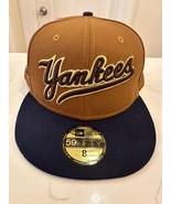 NY Yankees Cooperstown Fitted Cap Size 8 - £19.46 GBP