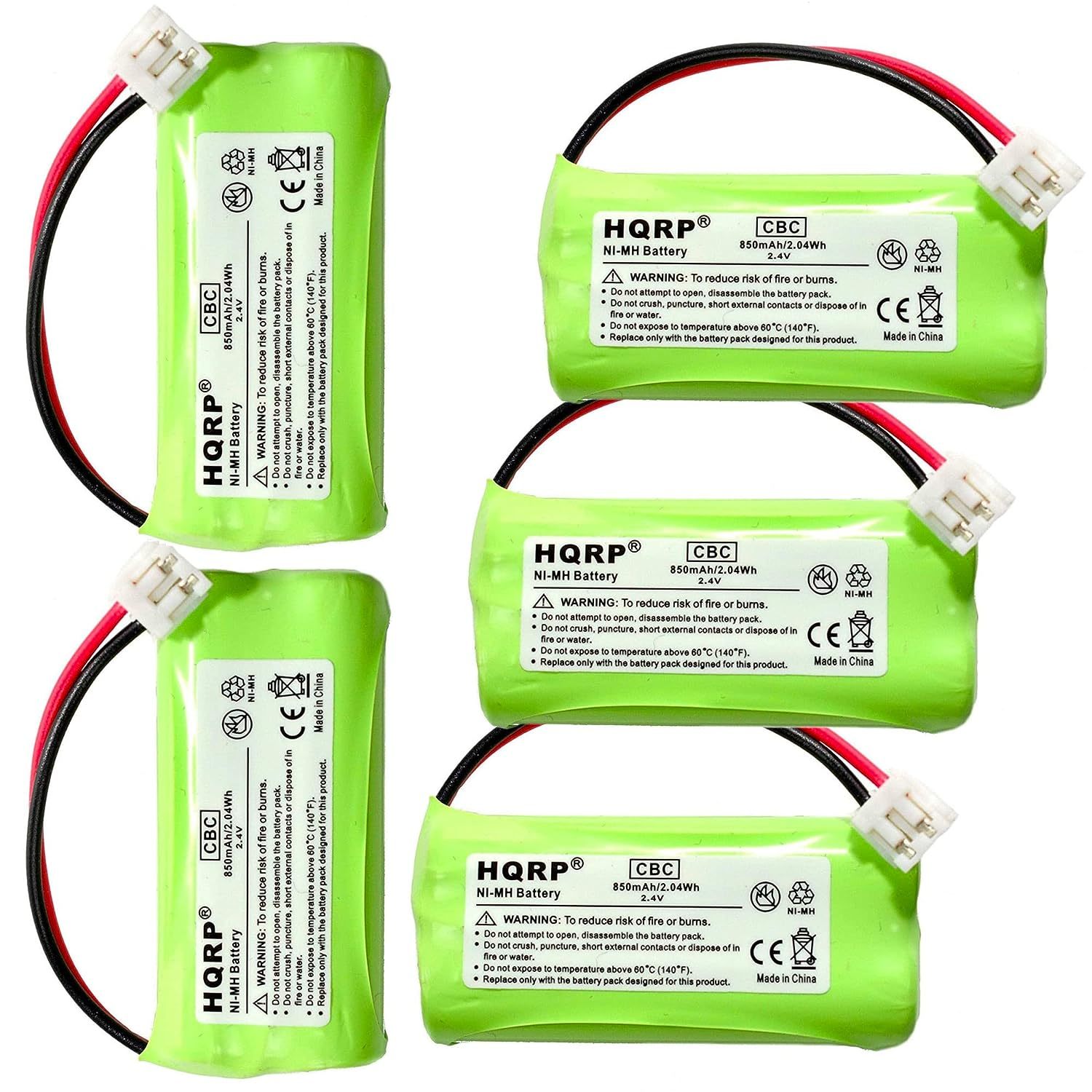 Primary image for HQRP 5-Pack Cordless Phone Battery Compatible with VTECH BT183348 BT283348 89-13