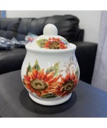 Maxcera Red Sunflower Sugar Bowl New - $456.16 MXN