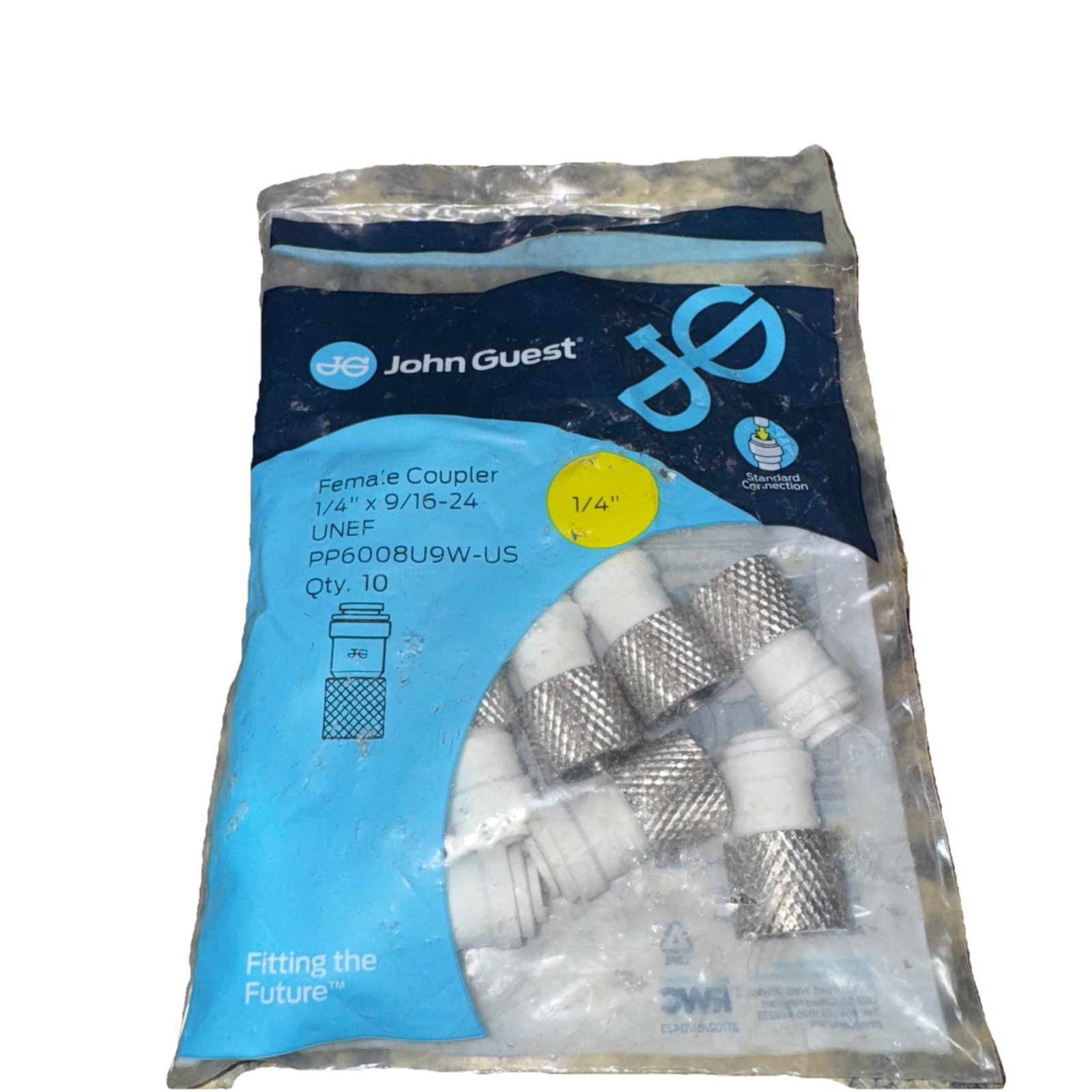 Pack of 10 John Guest Female Adapter Fittings UNF - 1/4 tube x 9/16-24 U... - $10.95