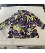 Additions by Chico&#39;s Women&#39;s Tropical Floral Zip Up Lightweight Jacket S... - $18.11