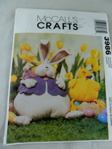 McCall 3986 Bunny Rabbit &amp; Chick Plush Stuffed Easter Uncut Factory Folded - $4.94