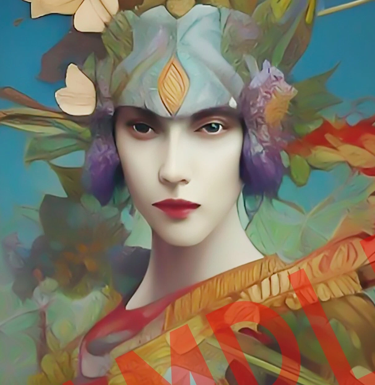 Floral Pagan Viking Girl Print by Ziola Signed 11x17 Valkyrie Norse Rune... - $31.74